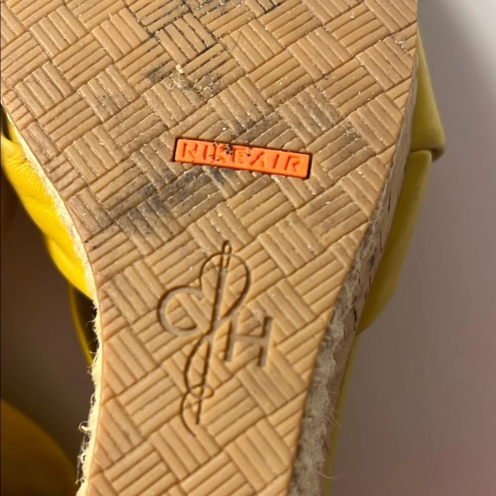 ☀️EUC Cole Haan Yellow Wedge Sandals size 8 ☀️ Cole Haan Yellow Wedge Sandals